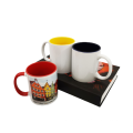 2021 Precio de fábrica Mango de color Café de gres de cerámica 11oz Tazas de sublimación en venta